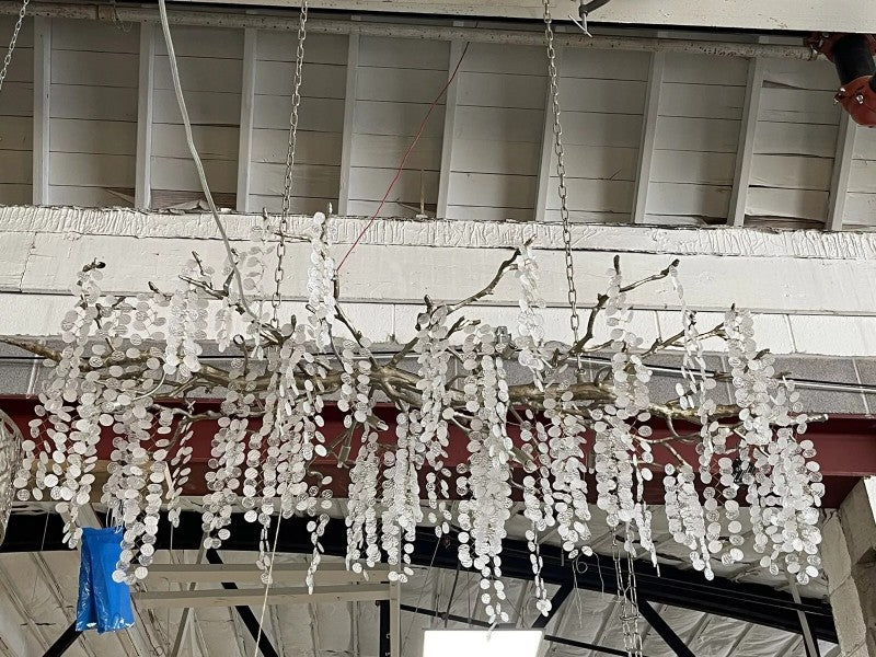 Lorna Glass Linear Branch Chandelier