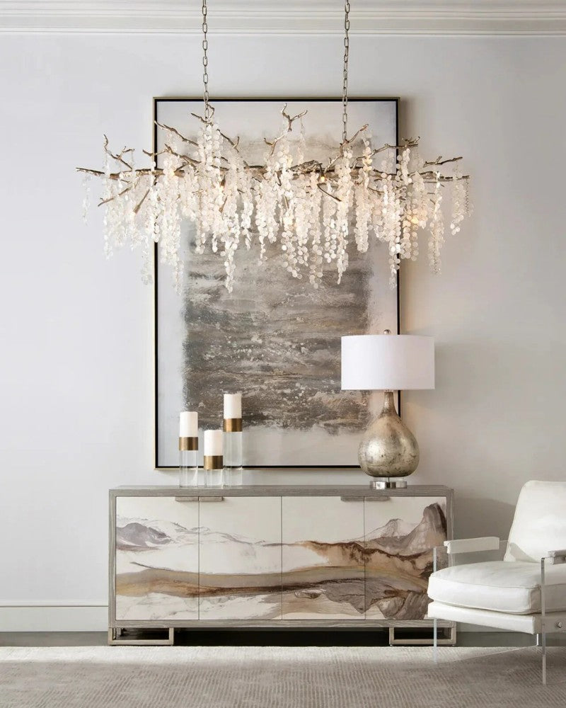 Lorna Glass Linear Branch Chandelier