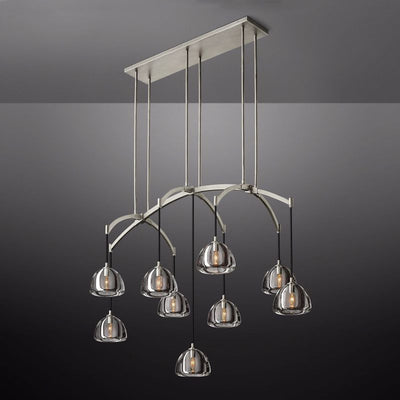 Mark Dimple Glass Linear Chandelier 54"