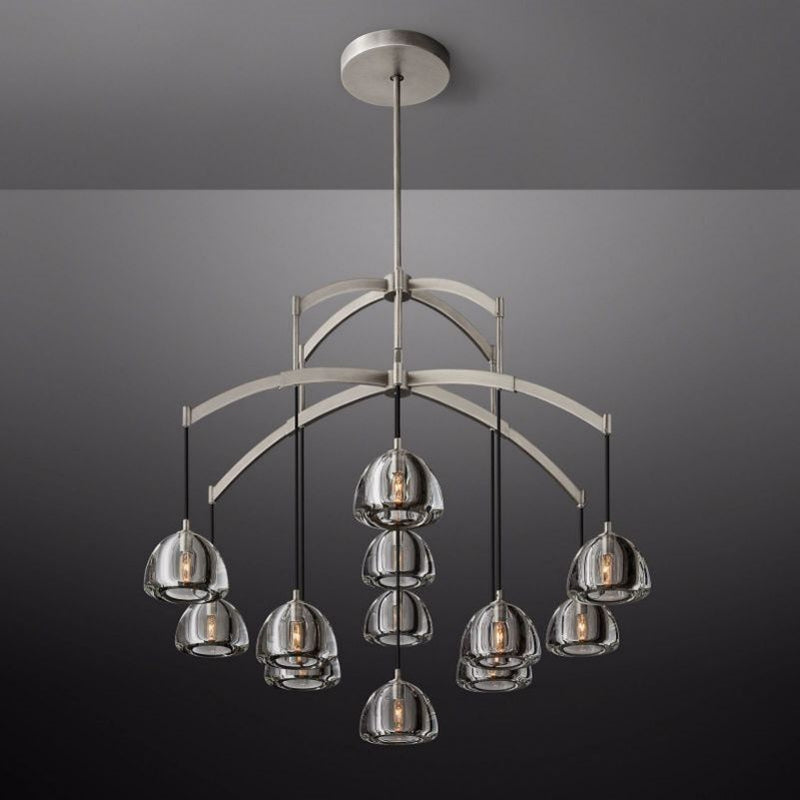 Mark Dimple Glass Round Chandelier 48"