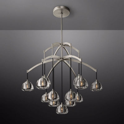 Mark Dimple Glass Round Chandelier 48"