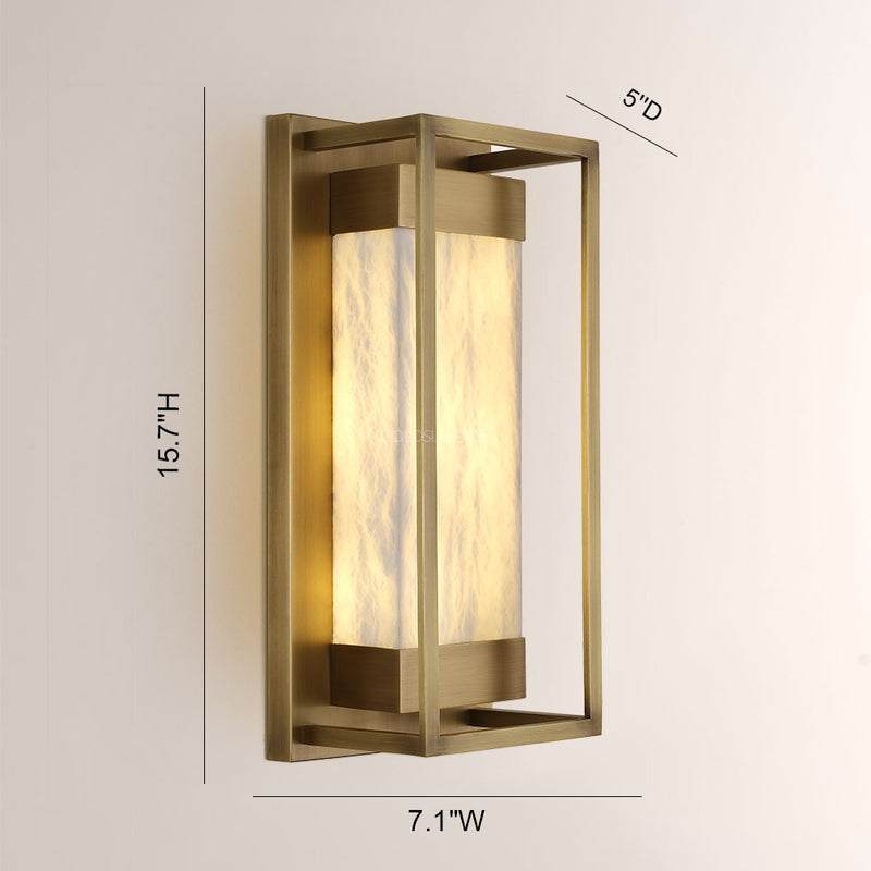 Modern Bravura Alabaster Wall Sconce