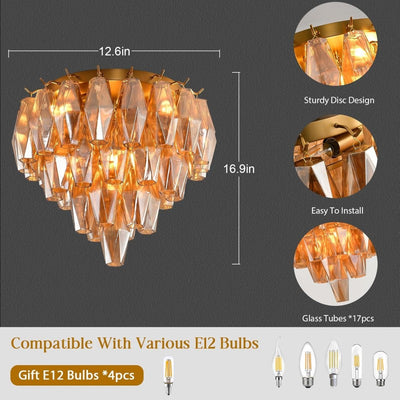 Modern Evelyn Glass Flush Mount