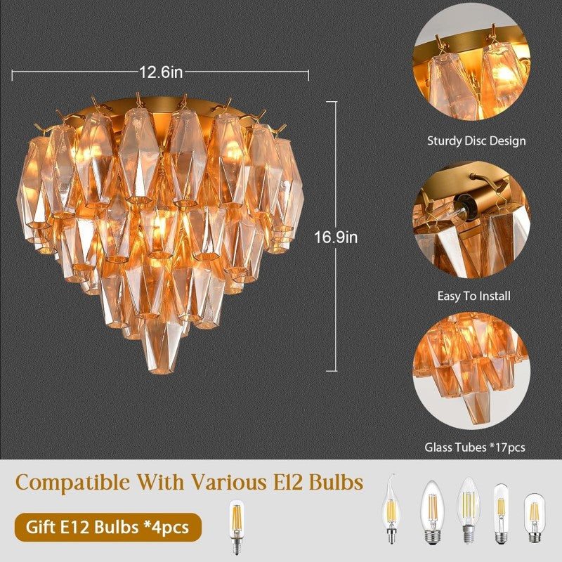 Modern Evelyn Glass Flush Mount