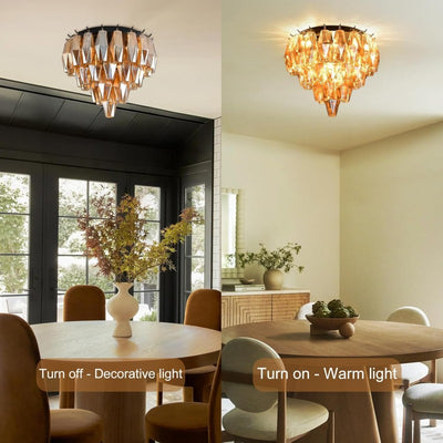 Modern Evelyn Glass Flush Mount