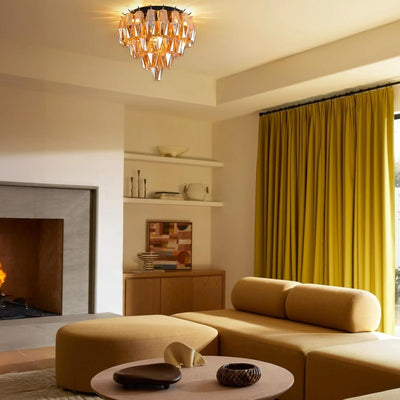 Modern Evelyn Glass Flush Mount