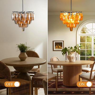 Modern Evelyn Glass Round Chandelier 17"