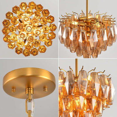 Modern Evelyn Glass Round Chandelier 17"