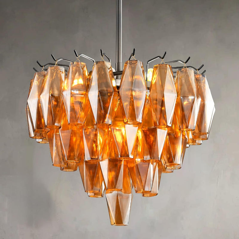 Modern Evelyn Glass Round Chandelier 17"