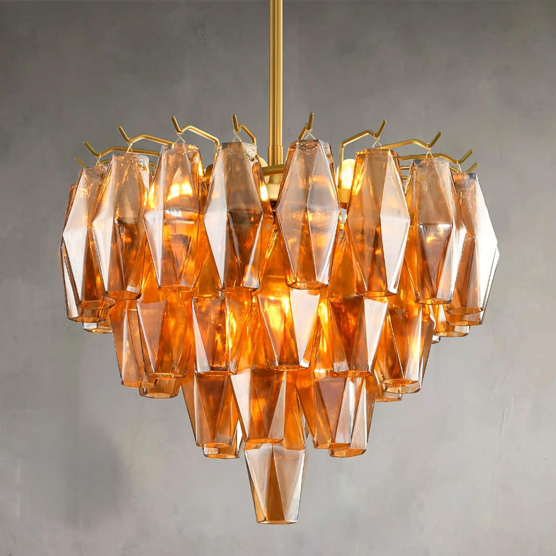 Modern Evelyn Glass Round Chandelier 17"