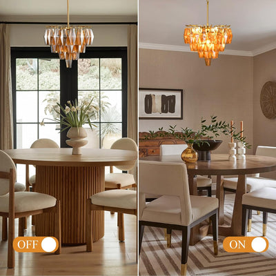 Modern Evelyn Glass Round Chandelier 17"