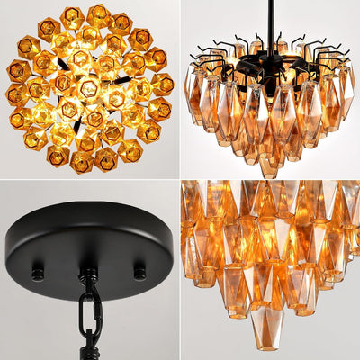 Modern Evelyn Glass Round Chandelier 17"