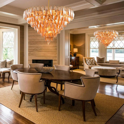 Modern Evelyn Glass Round Chandelier 36"
