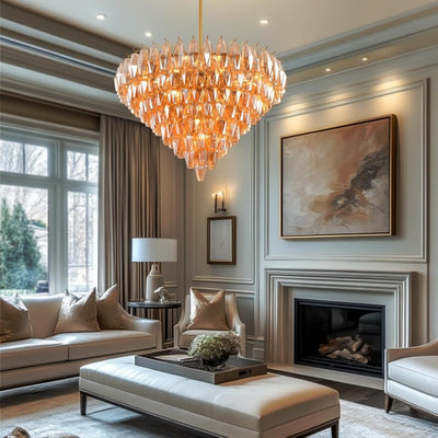 Modern Evelyn Glass Round Chandelier 36"
