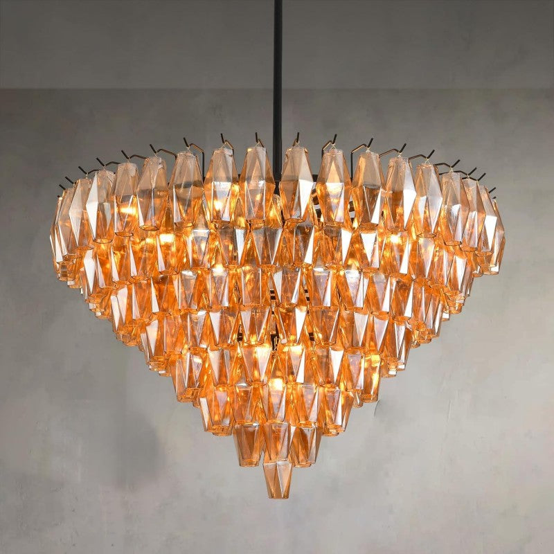 Modern Evelyn Glass Round Chandelier 36"