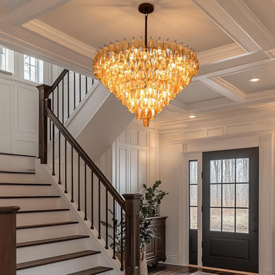 Modern Evelyn Glass Round Chandelier 36"