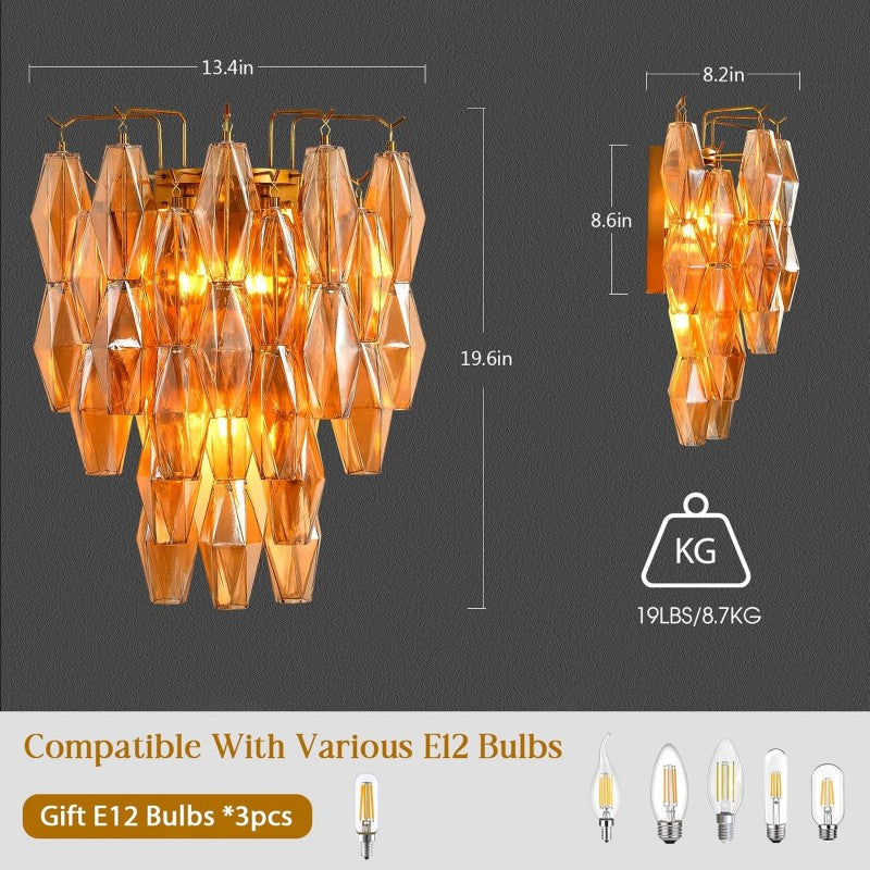 Modern Evelyn Glass Wall Sconce
