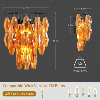 Modern Evelyn Glass Wall Sconce