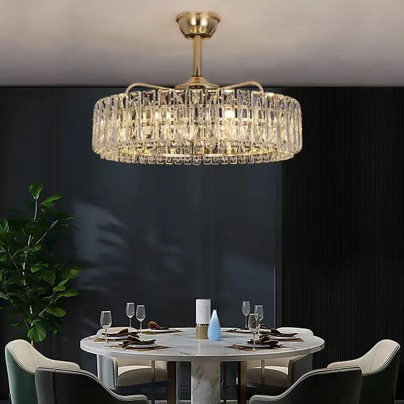 Modern Fan Light Crystal Chandelier