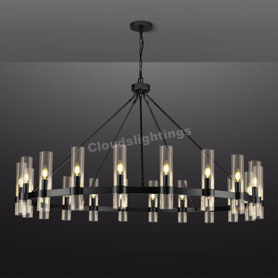 Modern Glass Round Chandelier 60“D
