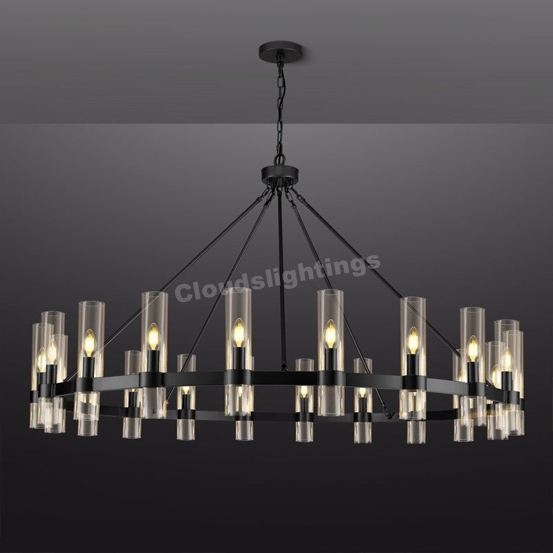 Modern Glass Round Chandelier 60“D
