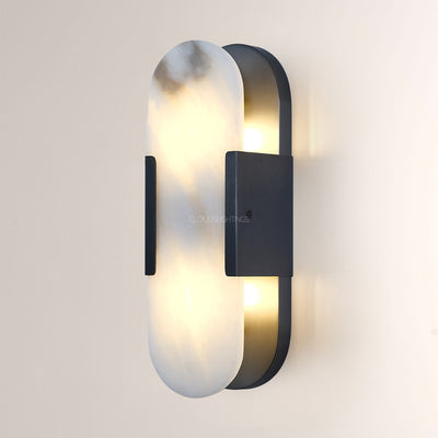 Modern Oval Alabaster Wall Sconce