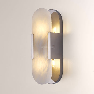 Modern Oval Alabaster Wall Sconce