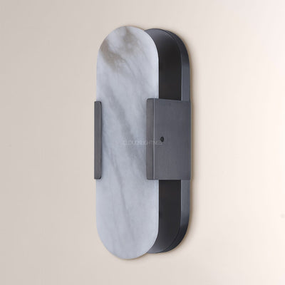 Modern Oval Alabaster Wall Sconce