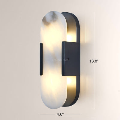 Modern Oval Alabaster Wall Sconce