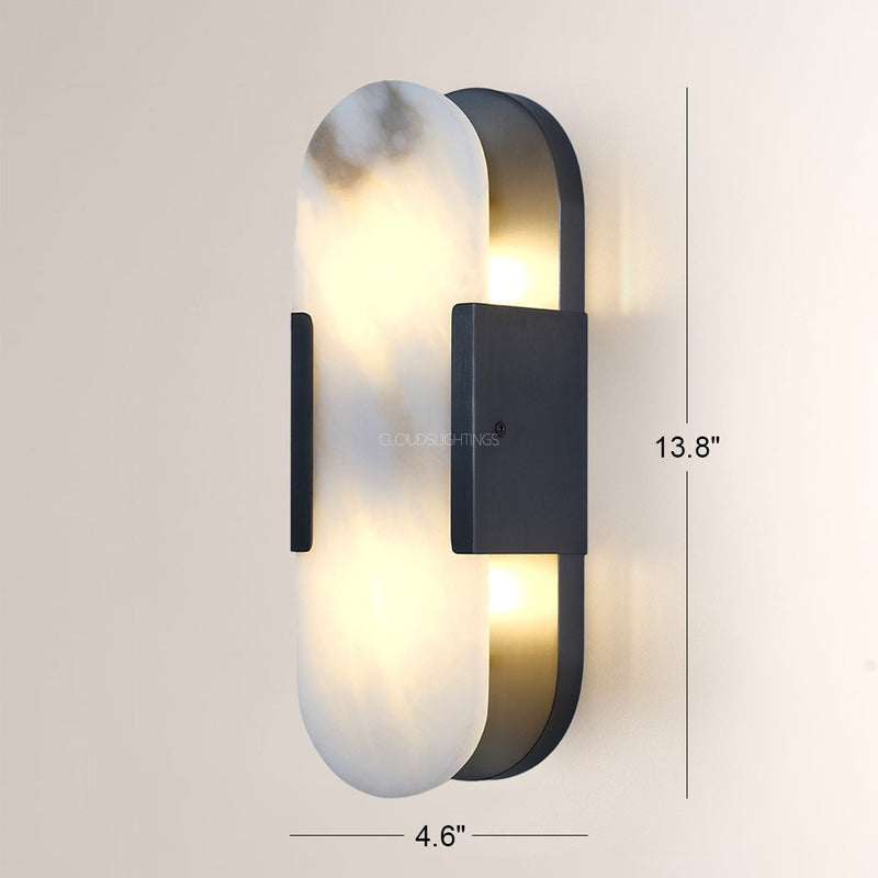 Modern Oval Alabaster Wall Sconce