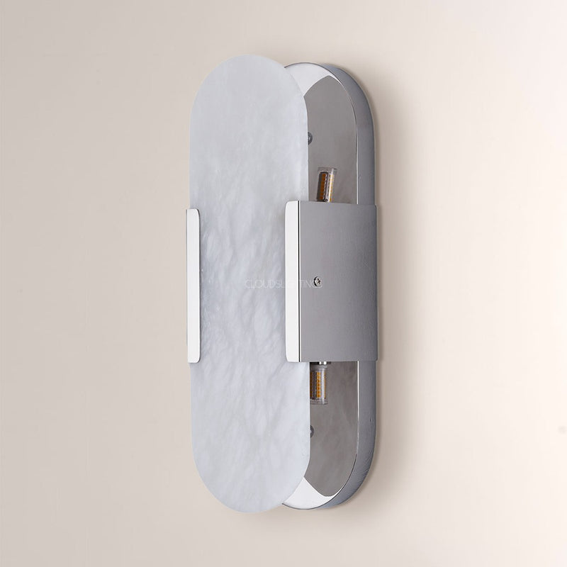 Modern Oval Alabaster Wall Sconce