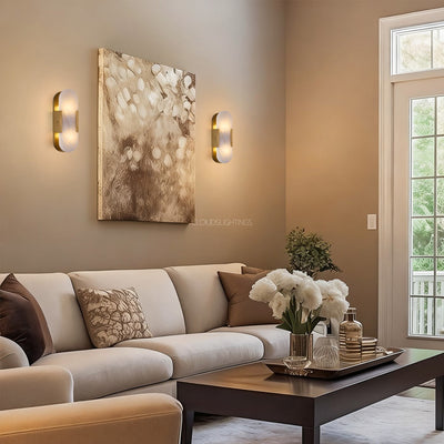 Modern Oval Alabaster Wall Sconce