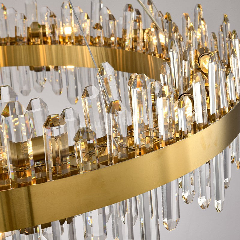 Modern Round Crystal Chandelier 32"D