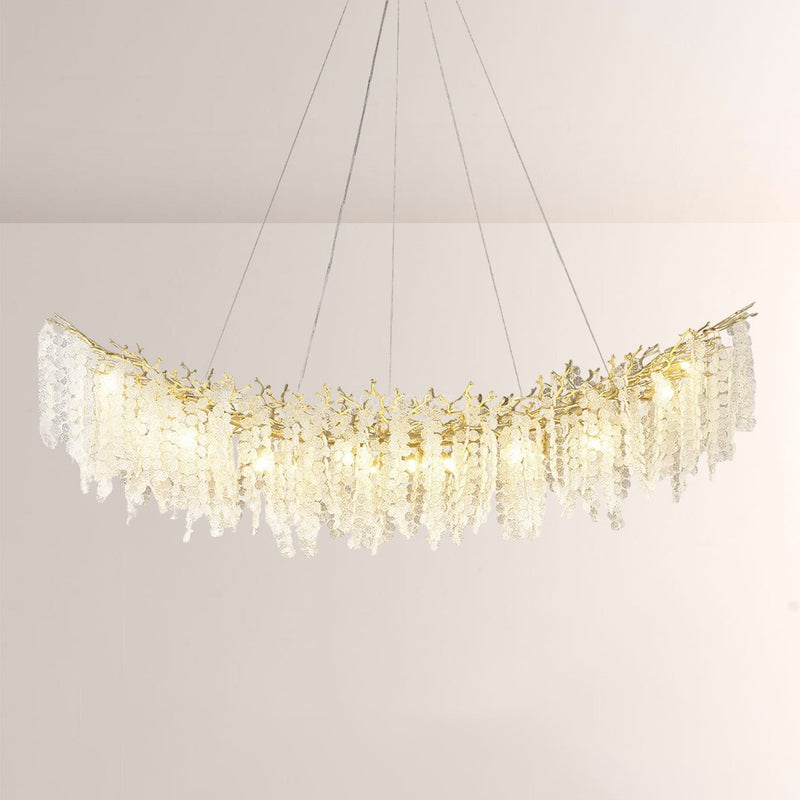 Modern Shiro Noda Crystal Tree Branch Linear Chandelier