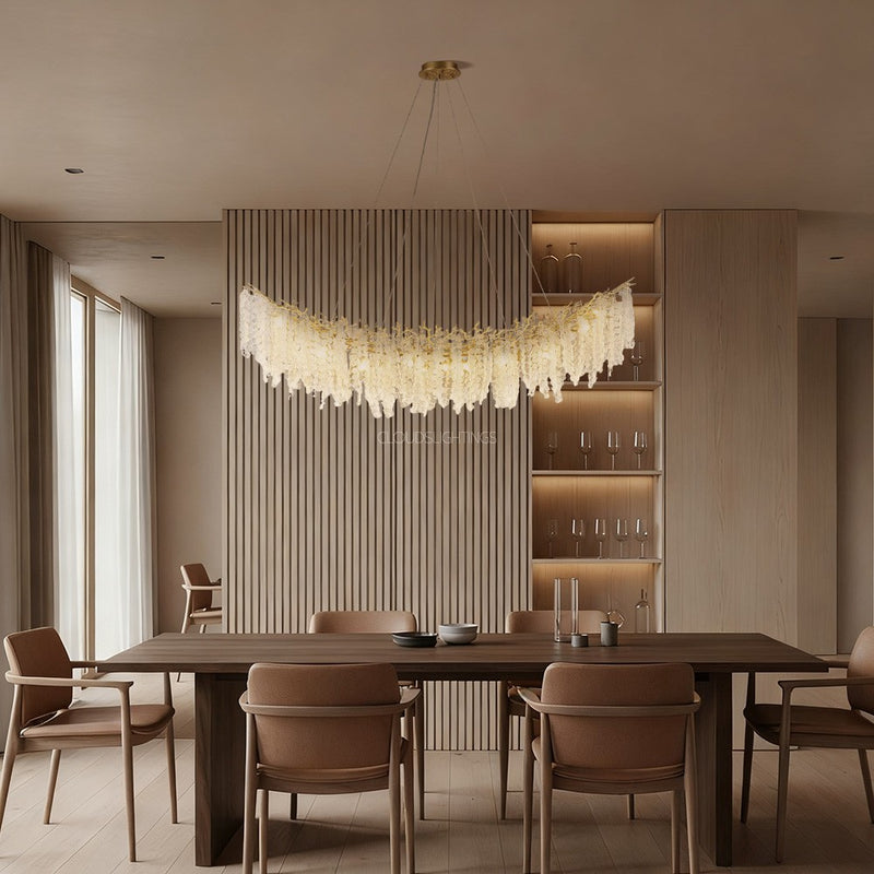 Modern Shiro Noda Crystal Tree Branch Linear Chandelier