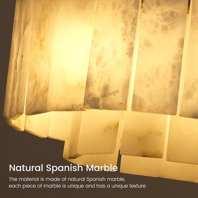 Modern Spanish Alabaster Cloud Linear Chandelier