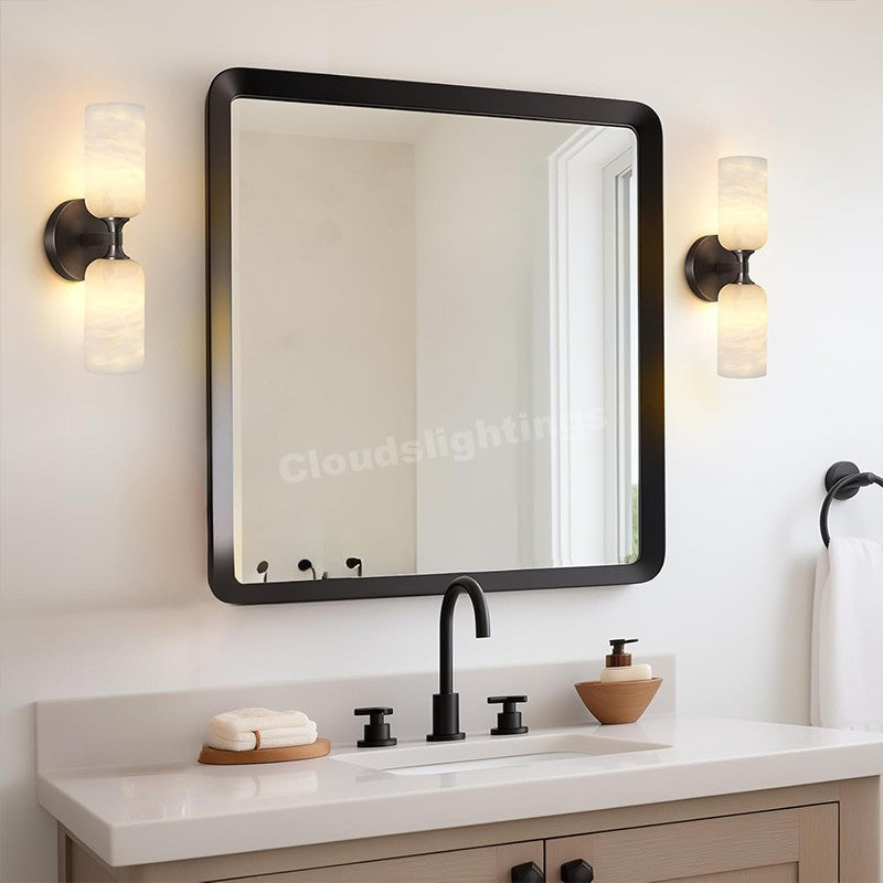 Modern Spanish Alabaster Double Wall Sconce