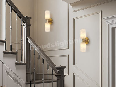 Modern Spanish Alabaster Double Wall Sconce