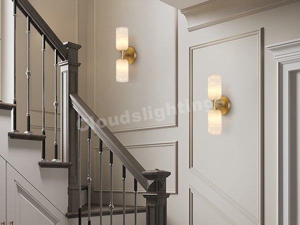 Modern Spanish Alabaster Double Wall Sconce