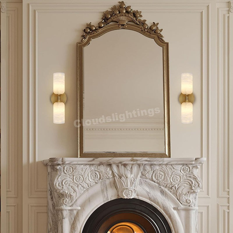 Modern Spanish Alabaster Double Wall Sconce