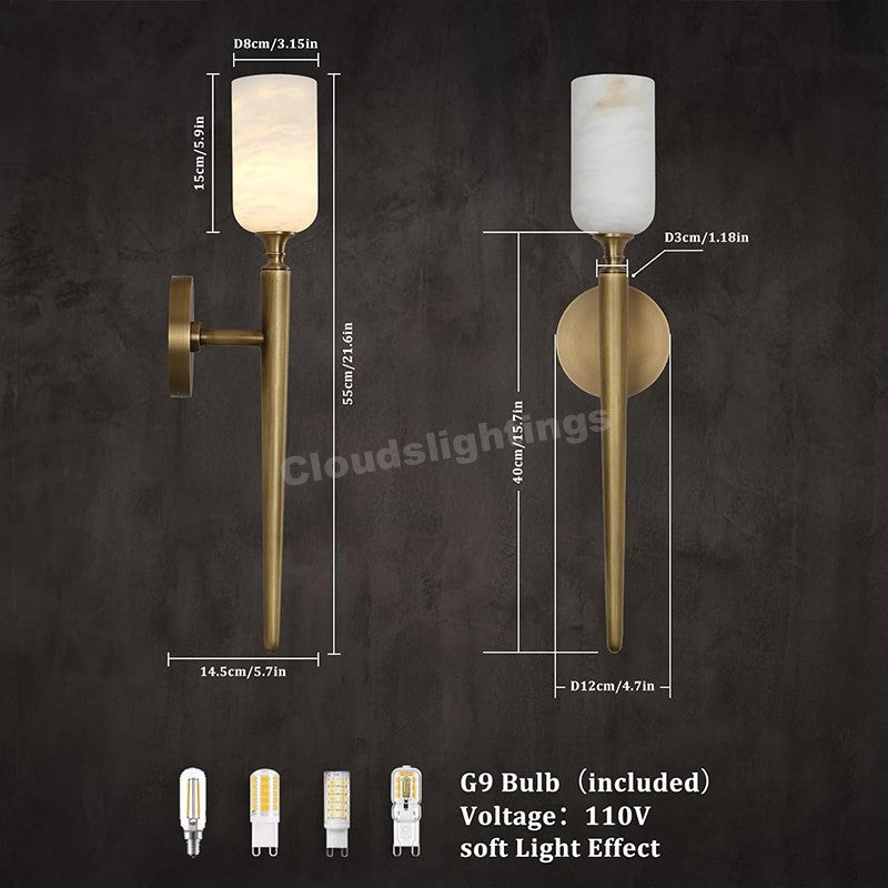 Modern Spanish Alabaster Wall Sconce