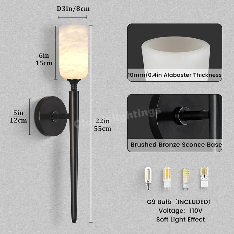 Modern Spanish Alabaster Wall Sconce