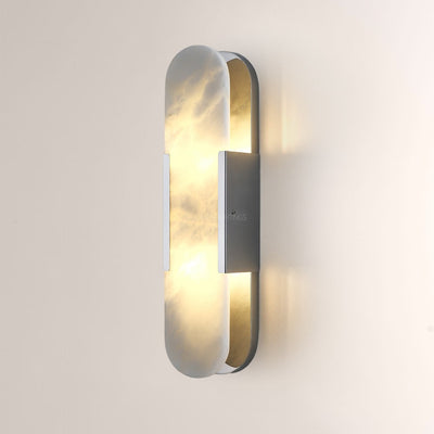Modern Oval Alabaster Wall Sconce