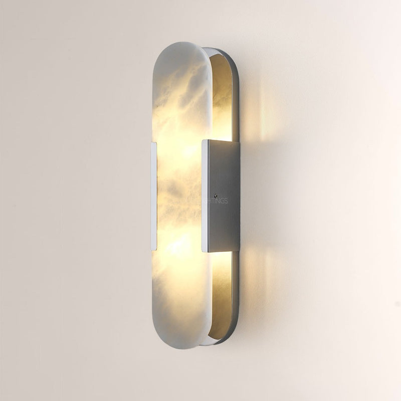 Modern Oval Alabaster Wall Sconce