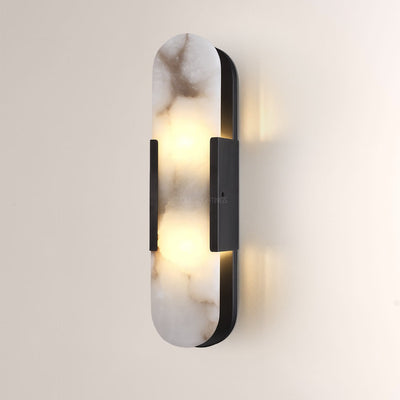 Modern Oval Alabaster Wall Sconce