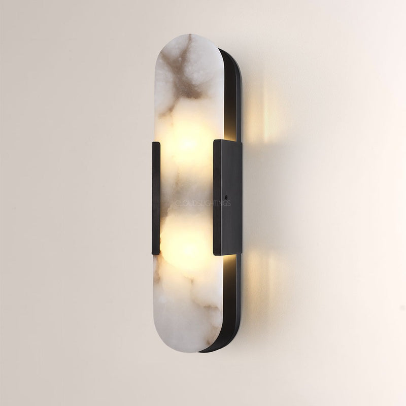 Modern Oval Alabaster Wall Sconce