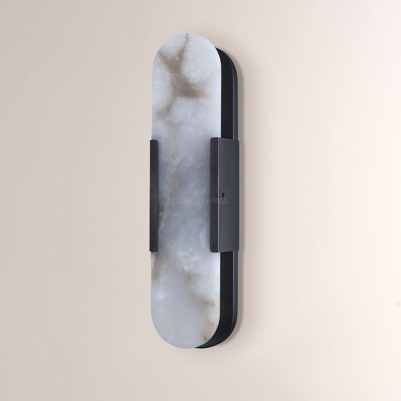 Modern Oval Alabaster Wall Sconce