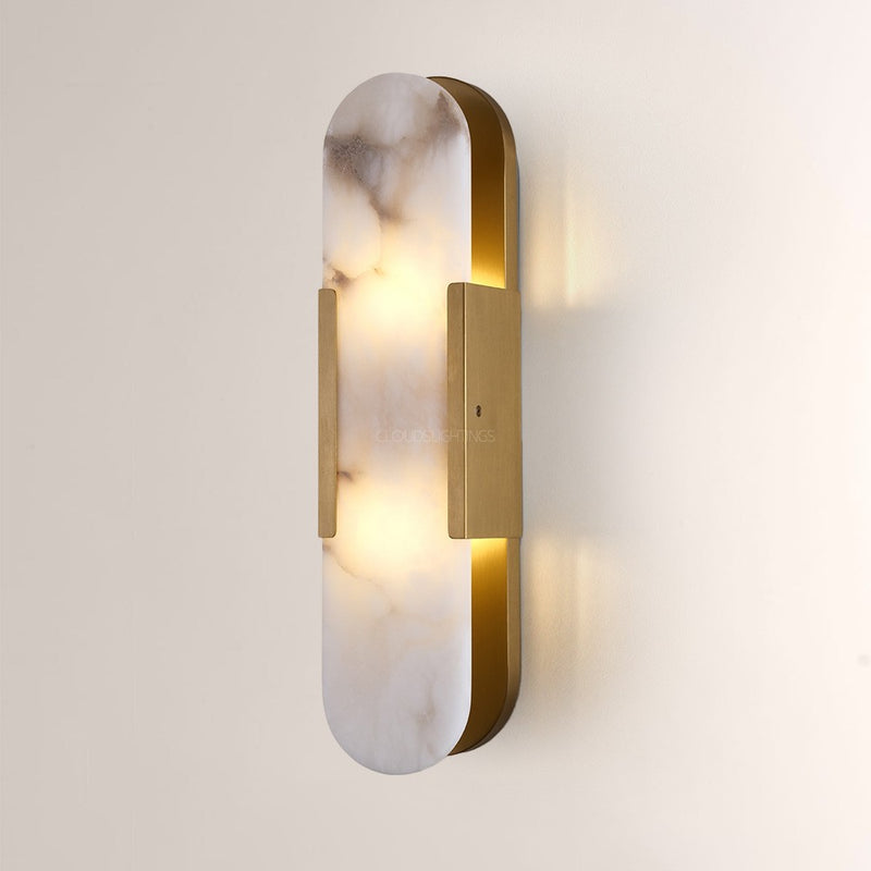 Modern Oval Alabaster Wall Sconce