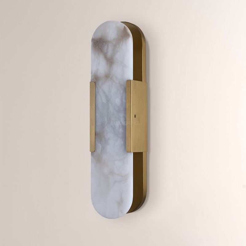 Modern Oval Alabaster Wall Sconce