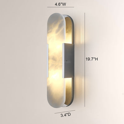 Modern Oval Alabaster Wall Sconce